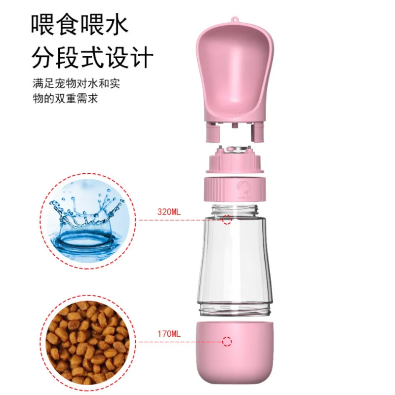

New Portable Dog Water Bottle For Small Large Dogs Outdoor Walking Puppy Pet Travel Water Bottle Pet Drinking Bowl Dog Supplies