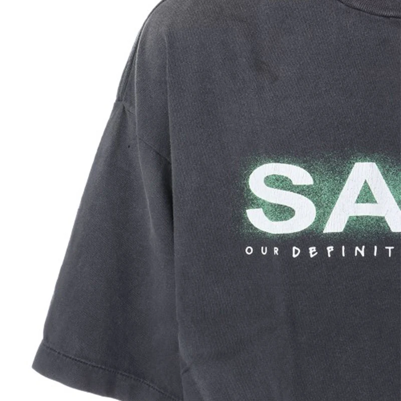 Классическая футболка с буквенным принтом и логотипом Saint для мужчин женщин