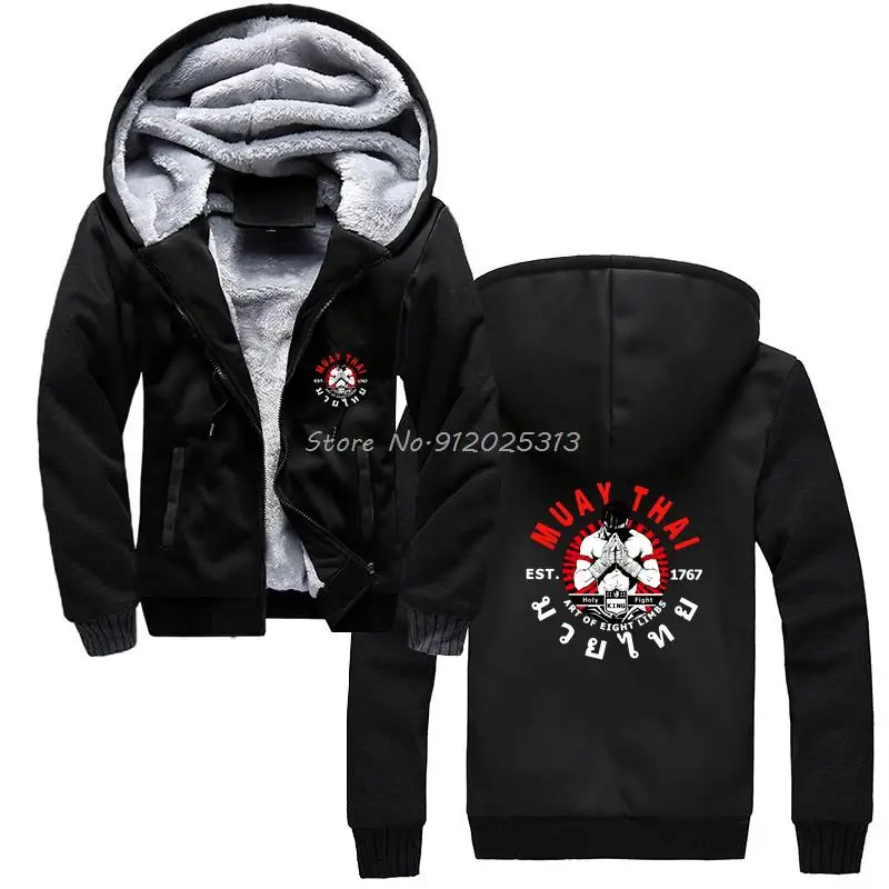 

Cool Muay Thai Fighter Hoodie Hip Hop Men Winter Thick Sweatshirt Warm Hoody Jacket Casual Hooded Harajuku Streetwear