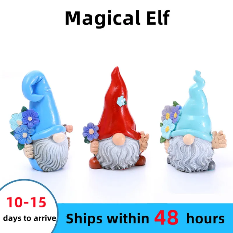 

Magic Garden Gnome Statue Resin Faceless Doll Creative Dwarf Sculpture Figurines Miniature Decor Home Garden courtyard Ornament