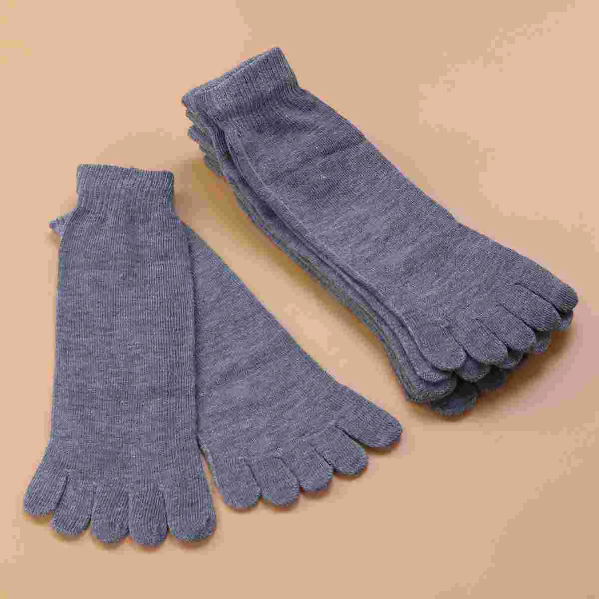 

5 Pairs Fashion Men Socks Cotton Middle Tube Five Finger Socks Toe Socks