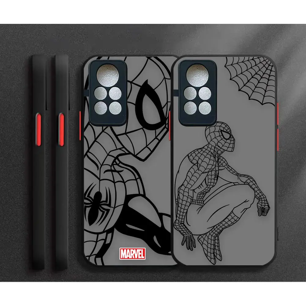 

Matte Case Funda Coque For Infinix NOTE 11 10 8I 8 7 PRO HOT 12 12I 11S 10I 10S 9 8 PLAY NFC Case Line Spiderman Iron Man​