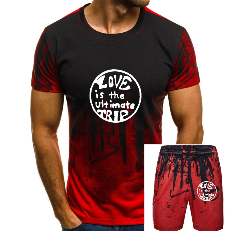 

Love Is The Ultimate Trip Badge Peace Hippy Sixties Romantic Mens T Shirt Tee T-shirt Men Clothing