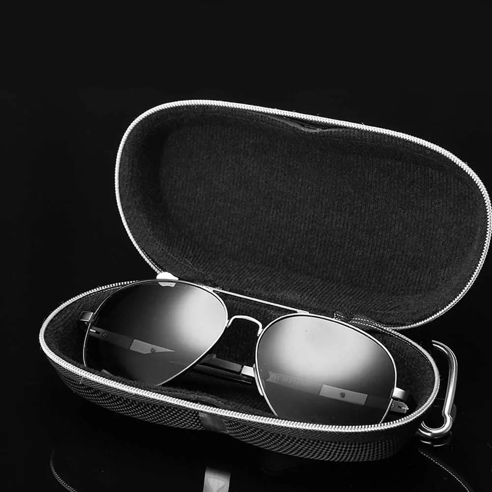 

1PC Portable Eyewear Cases Cover Sunglasses Hard Case For Women Men Hard Glasses Box With Lanyard Zipper Eyeglass Protector