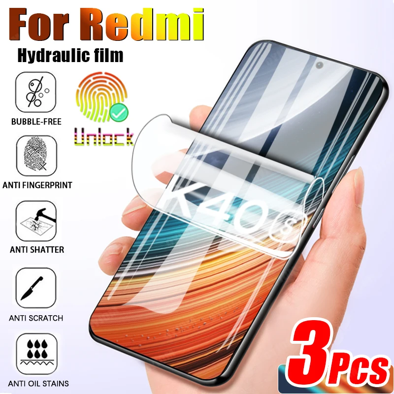 

Гидрогелевая пленка для Xiaomi Redmi Note11 Note10 Note9 Note8, Защитная пленка для экрана Note 11, 10, 9, 8, 7, 6 Pro Plus, 11T, 11SE, K50, 3 шт., без стекла