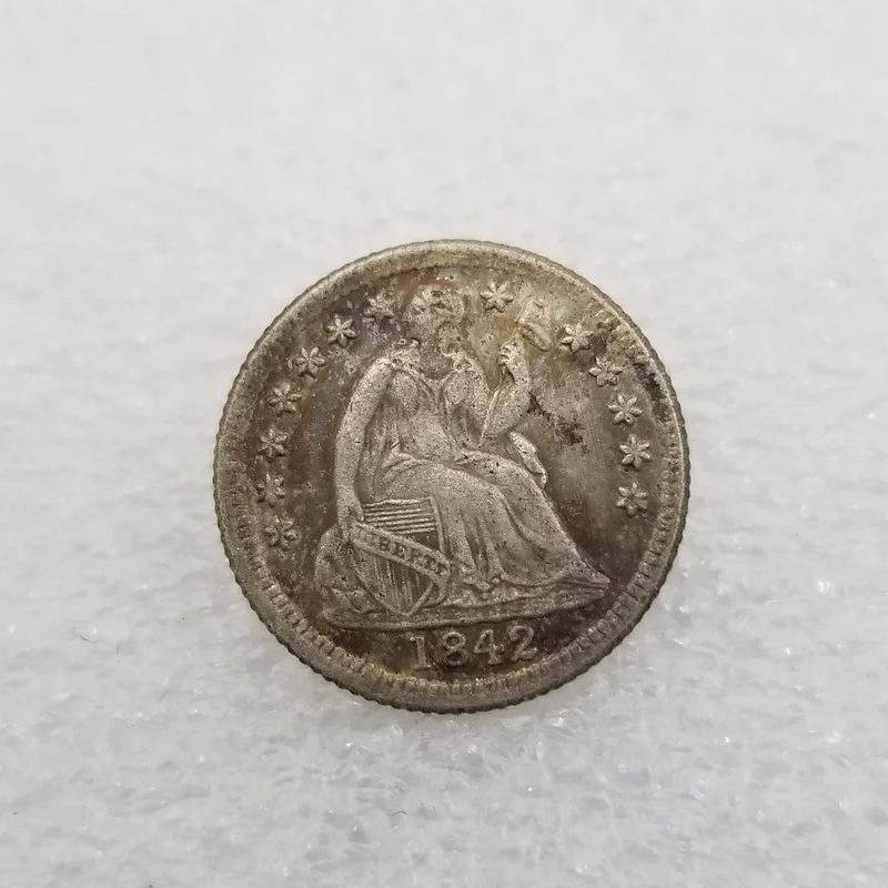 

American 1842 O Version Half Dime Brass Silver-plated Commemorative Collectible Coin Gift Lucky Challenge Coin