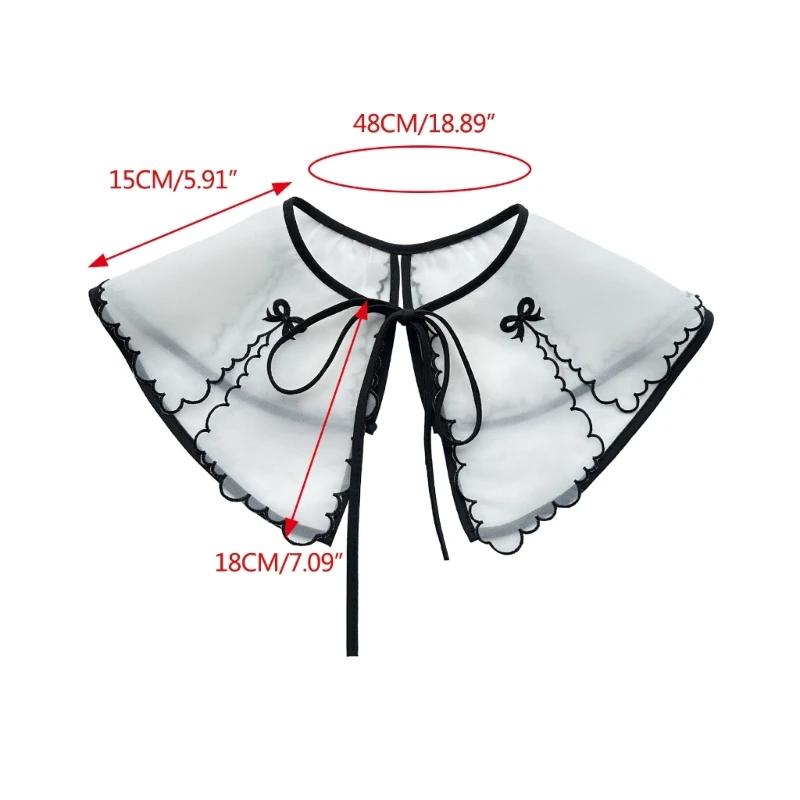 Новый стиль женский накладной воротник для девочек накидка с бантом съемный