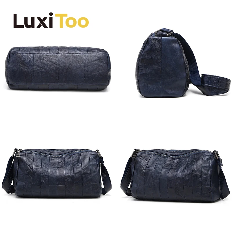 Genuine Leather Shoulder Bag Women Flap Casual Messenger Bags Street Crossbody Bag Cowhide Travel Bags Daily Work High Quality