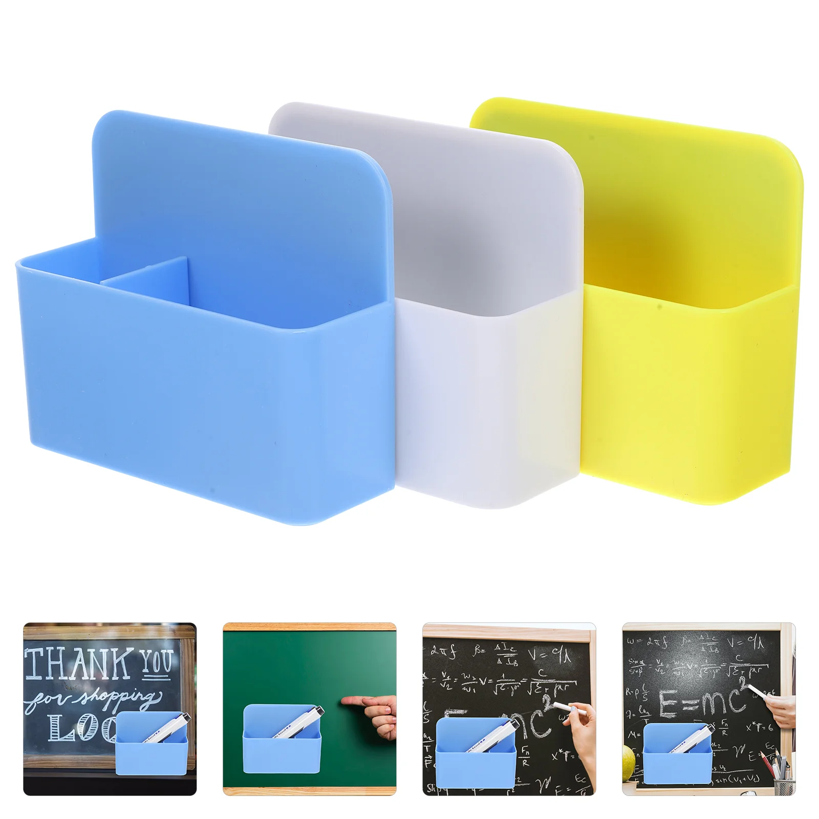 

3 Pcs White Board Magnetic Eraser Holder Whiteboard Cases Organizer Plastic Magnetic Marker Container