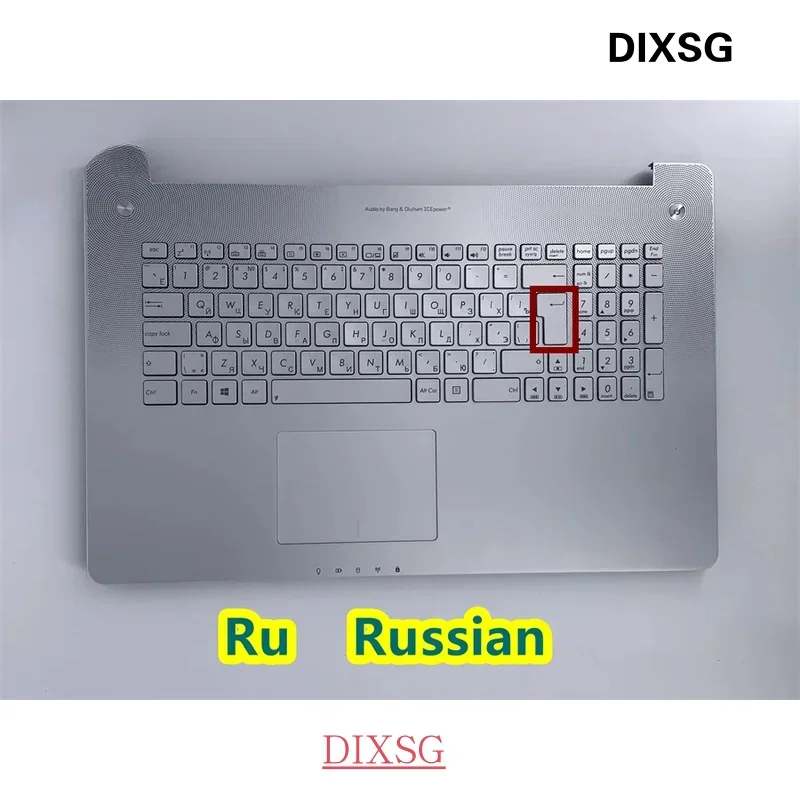 Фото Новая стандартная русская/английская/итальянская клавиатура с подсветкой для ноутбуков ASUS N750 N750J N750JK N750JV RU/us/IT с подставкой для рук. №5