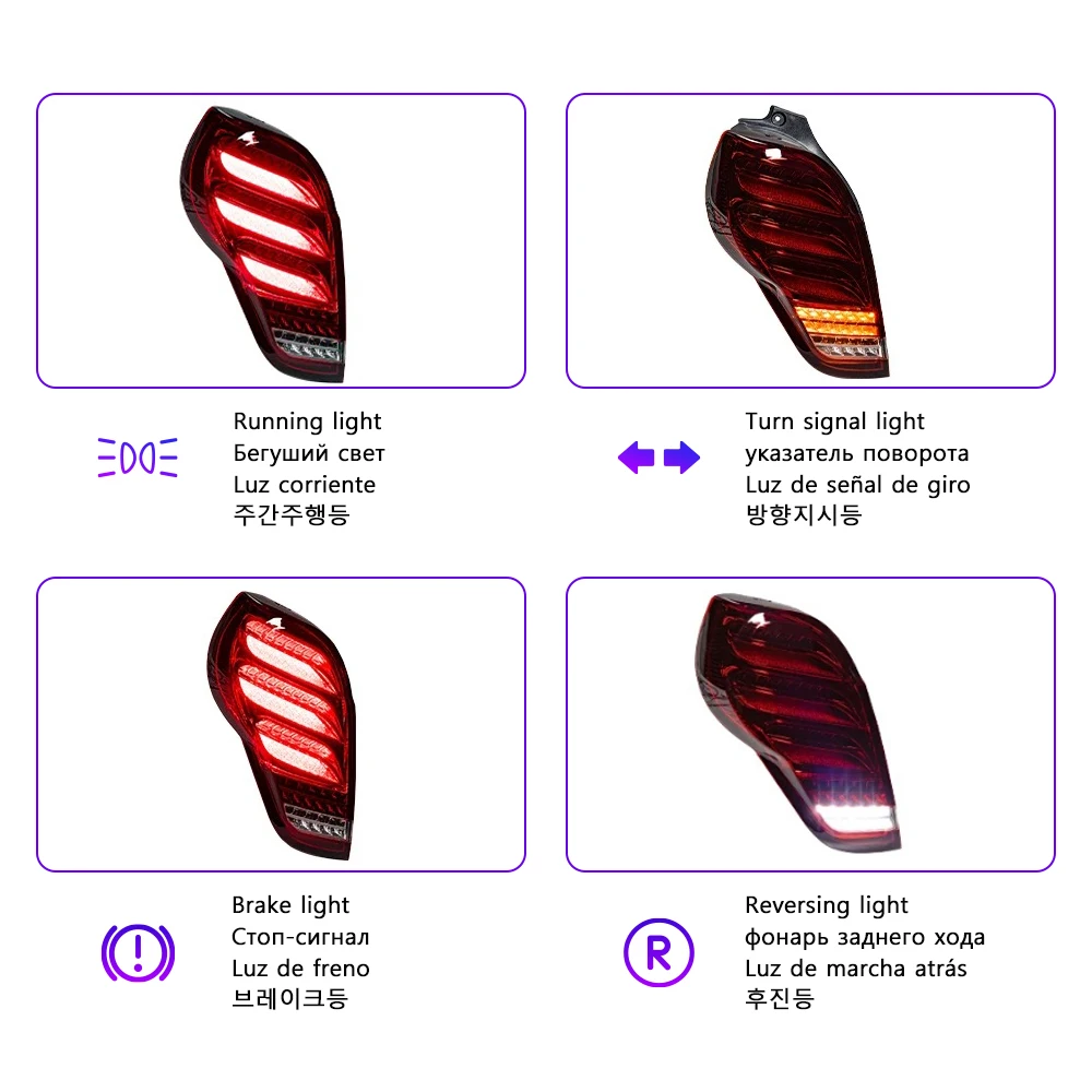 

Светодиодные задние фонари для Chevrolet Spark 2011-2014 DRL, противотуманные фары заднего хода, поворотный сигнал Plug and Play, автомобильный задний фонарь в сборе