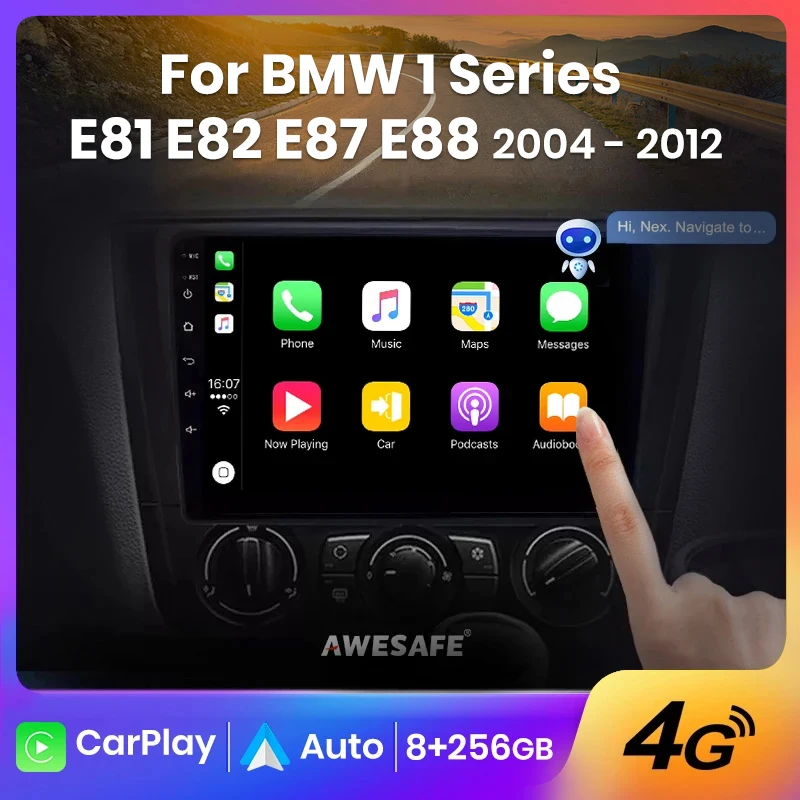 Awesafe PX9s для BMW 1 серии E81 E82 E87 E88 2004-2012 Android автомобильное радио CarPlay Auto GPS без 2 din 2din DVD.