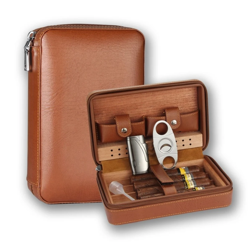 

Cigar Case Cedar Wood Humidor Portable Travel Cigar Case Smoking Accessories