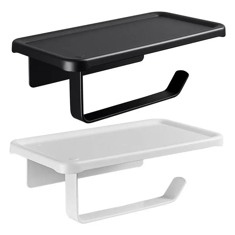 

Держатель для туалетной бумаги с полкой, держатель для бумаги с полкой для телефона для ванной, держатель для туалетной бумаги, настенное кр...