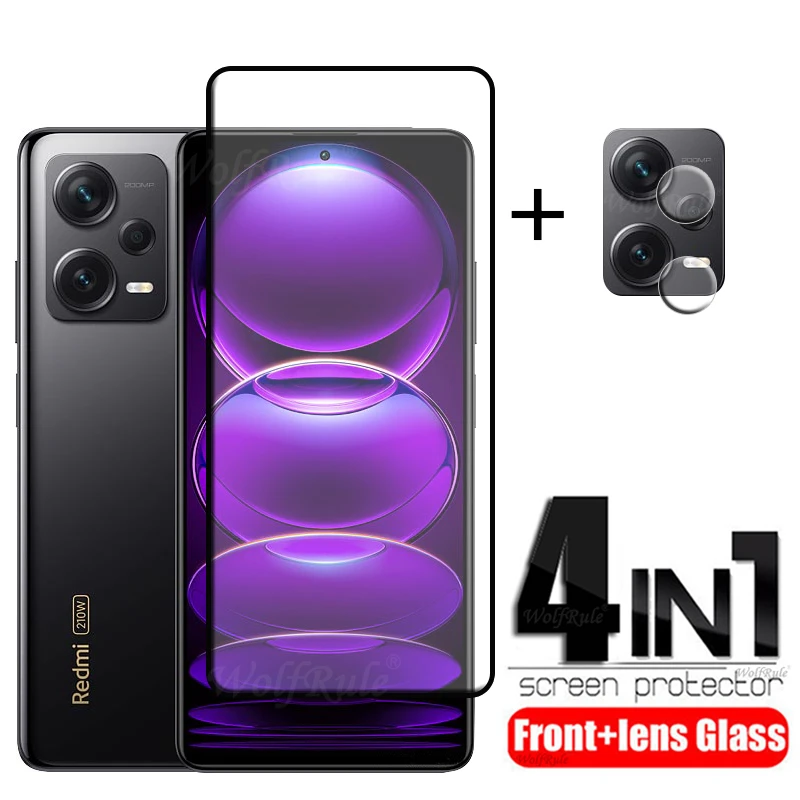 

4-in-1 For Redmi Note 12 Explorer Glass Redmi Note 12 Explorer Full 9H Screen Protector Xiaomi Redmi Note 12 Explorer Lens Glass