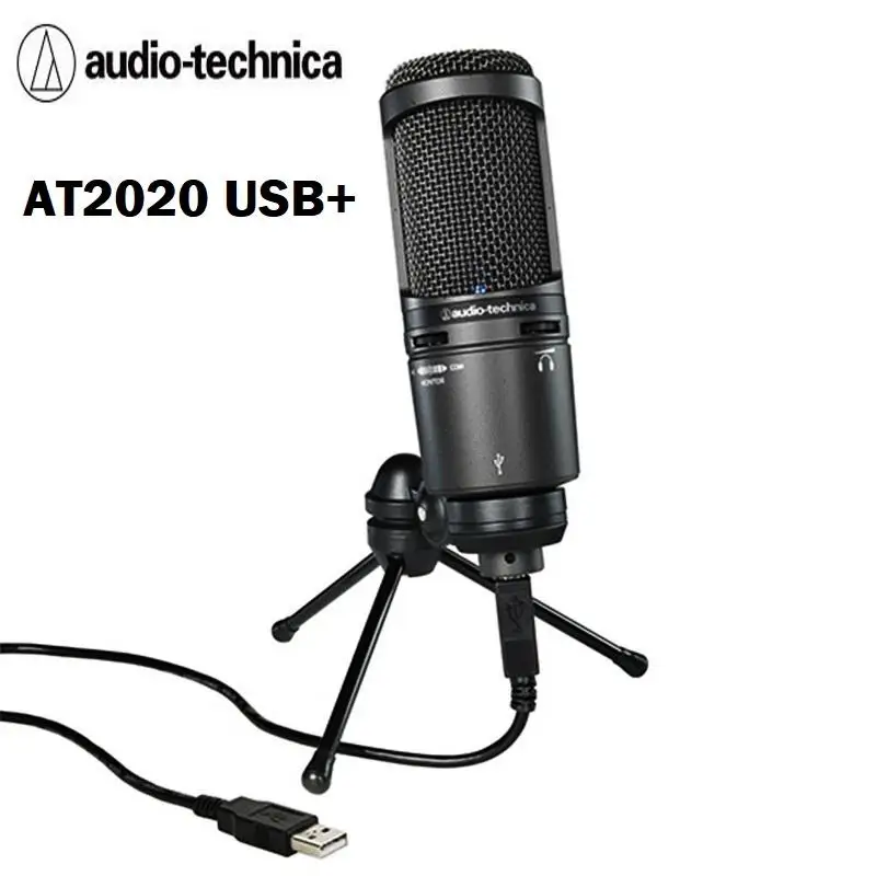 

Оригинальная аудиотехника AT2020USB + комплект конденсаторного микрофона, Профессиональный USB микрофон для записи, живое пение, искусственный микрофон