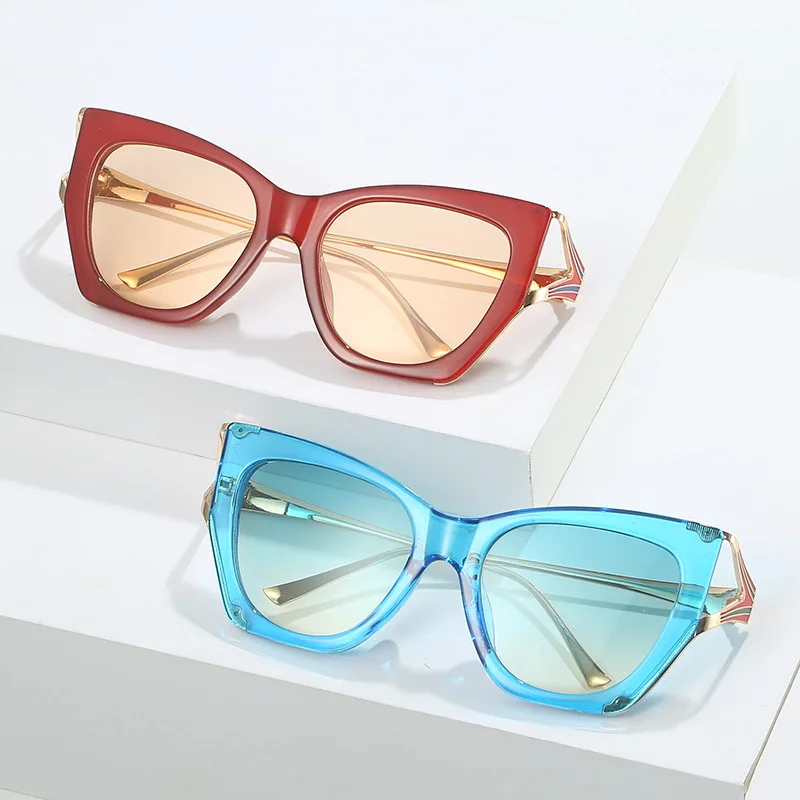 

Новинка 2023, солнцезащитные очки в большой оправе, модные индивидуализированные солнцезащитные очки в европейском и американском стиле