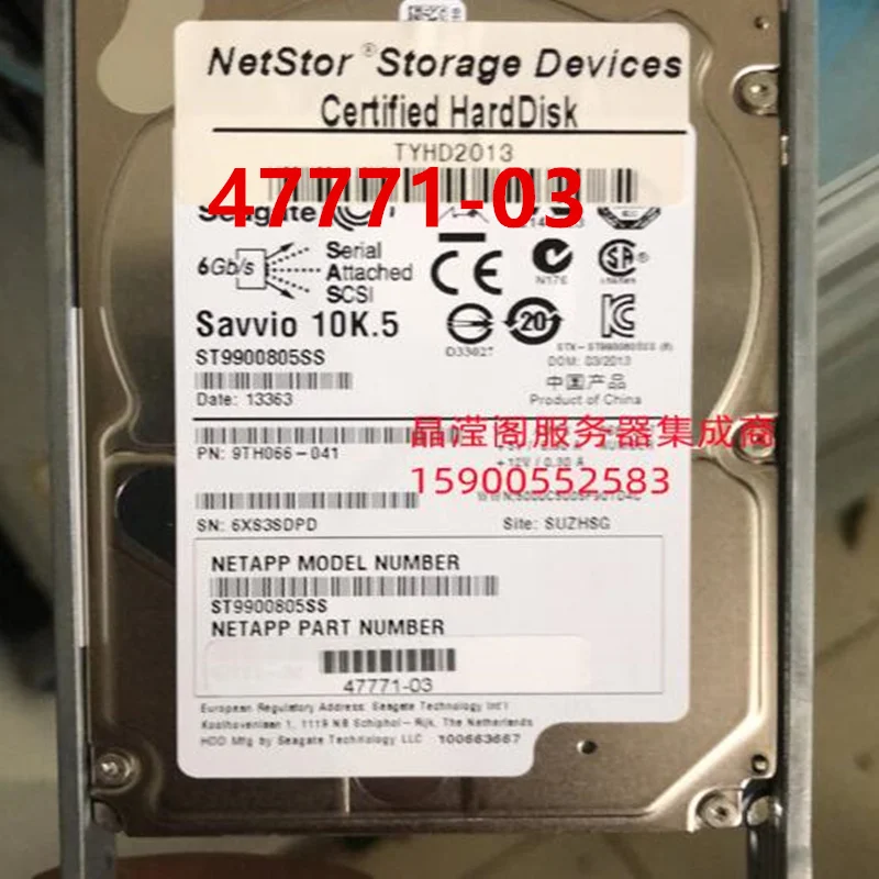 

Original Almost New Hard Disk For NETAPP 900GB SAS 2.5" 10000RPM 64MB Server HDD For 47771-03