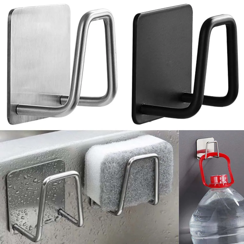 

Kitchen Sponges Holder Self Adhesive Sink Sponges Drain Drying Rack 304 Stainless Steel Storage Holder Kitchen Sink Accessories