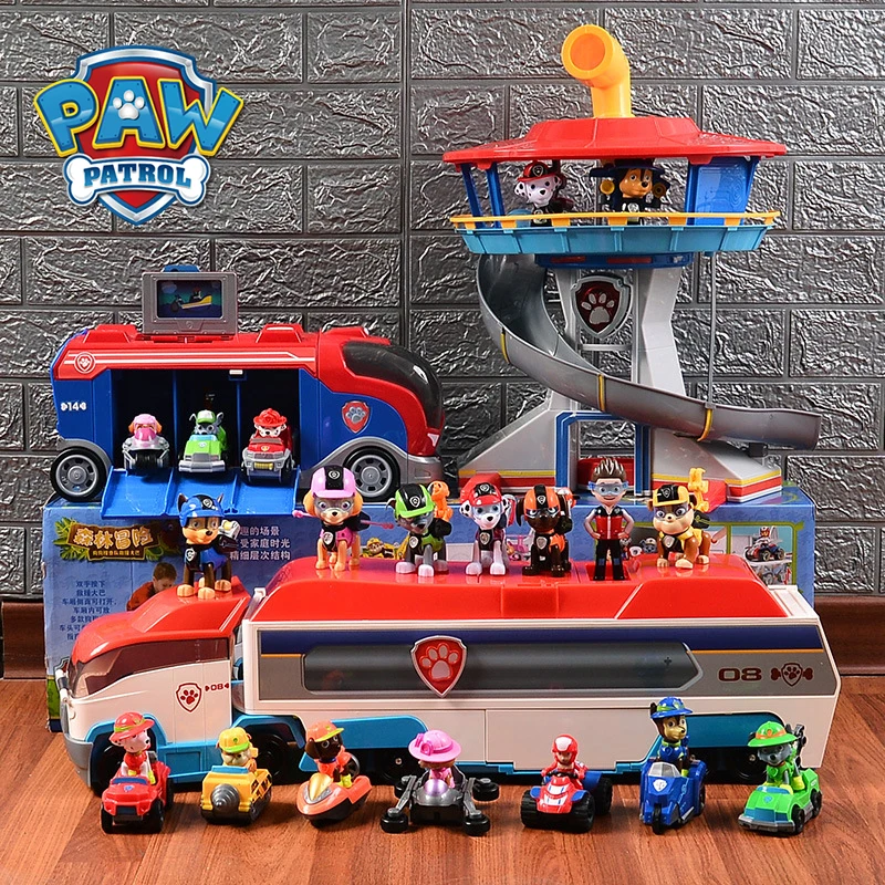 

Pawed Patrolling Toys Dog Puppy Set Toy Car Lookout Playset Toys Psi Patrol Action Figure Model Chase Children Gifts