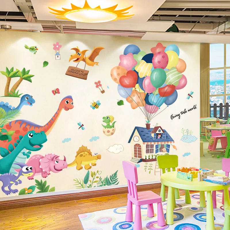 

Dinosaur Animals Wall Stickers DIY Cartoo Balloons Mural Decals for Kids Rooms Baby Bedroom Children Nursery Home Decoration