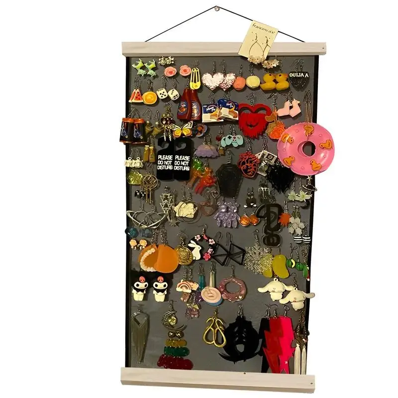 

Hanging Jewelry Organizer Wall Mounted Earring Organizer For Women Necklace Bracelet Holder Storage Display Hanger Decor