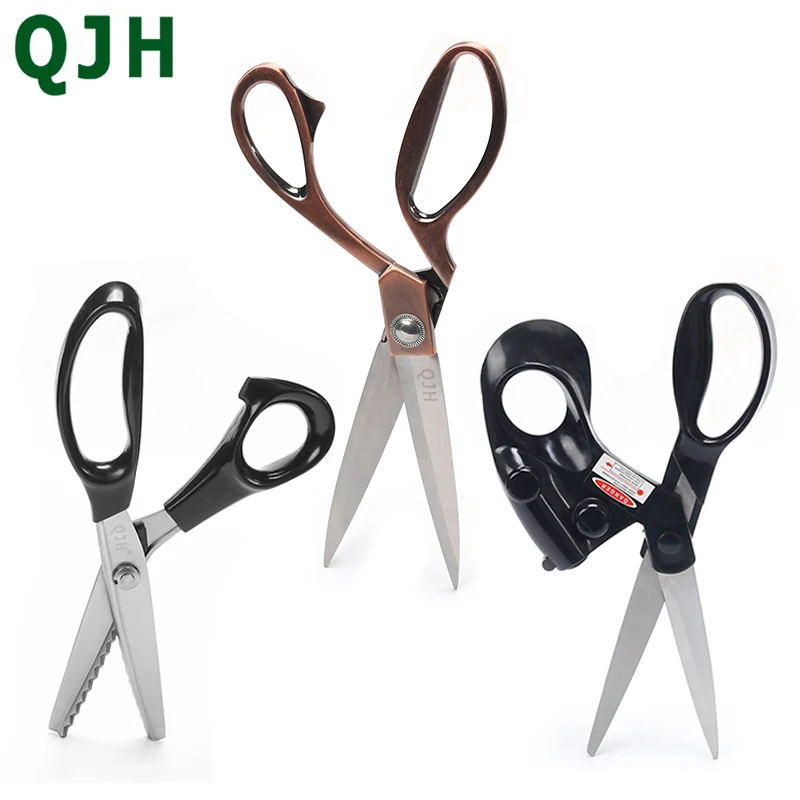 

QJH Professional Tailor's Scissors Sewing Scissors for Needlework Tailor Shears Fabric Zig-Zag DIY Tool Leather Craft Tailor Cut