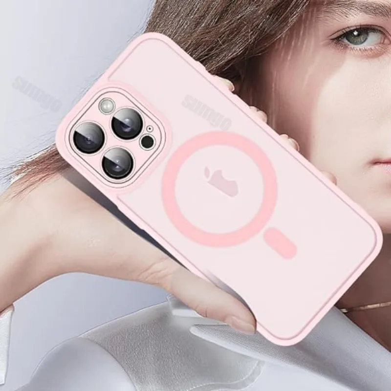Матовый полупрозрачный 16-розовый противоударный чехол для телефона iPhone 16 15 14 13 12