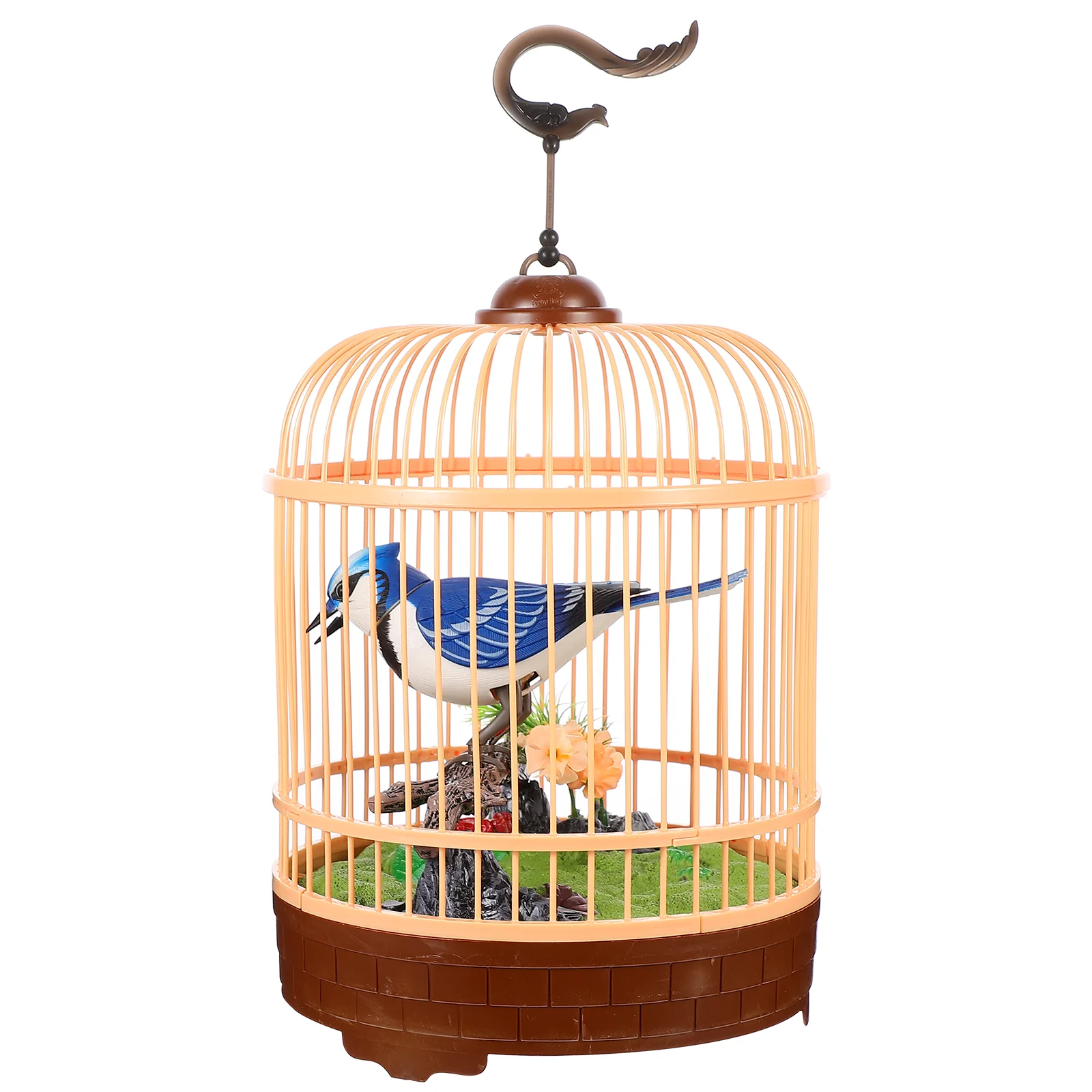 

1pc Chirping Caged Bird Sound Activated Bird Realistic Creative Funny Singing Bird