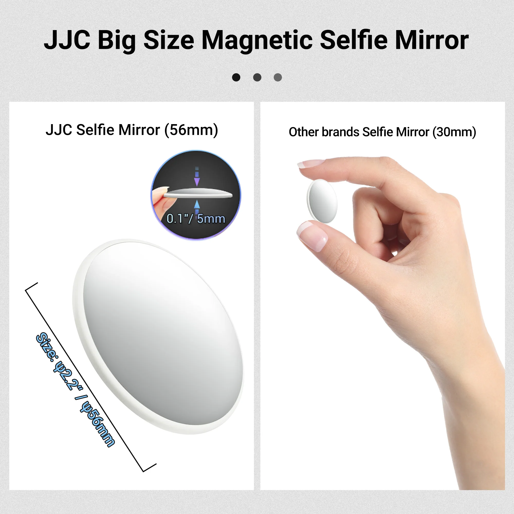 Магнитное зеркало для селфи JJC задней камеры совместимое с Magsafe iPhone 16 15