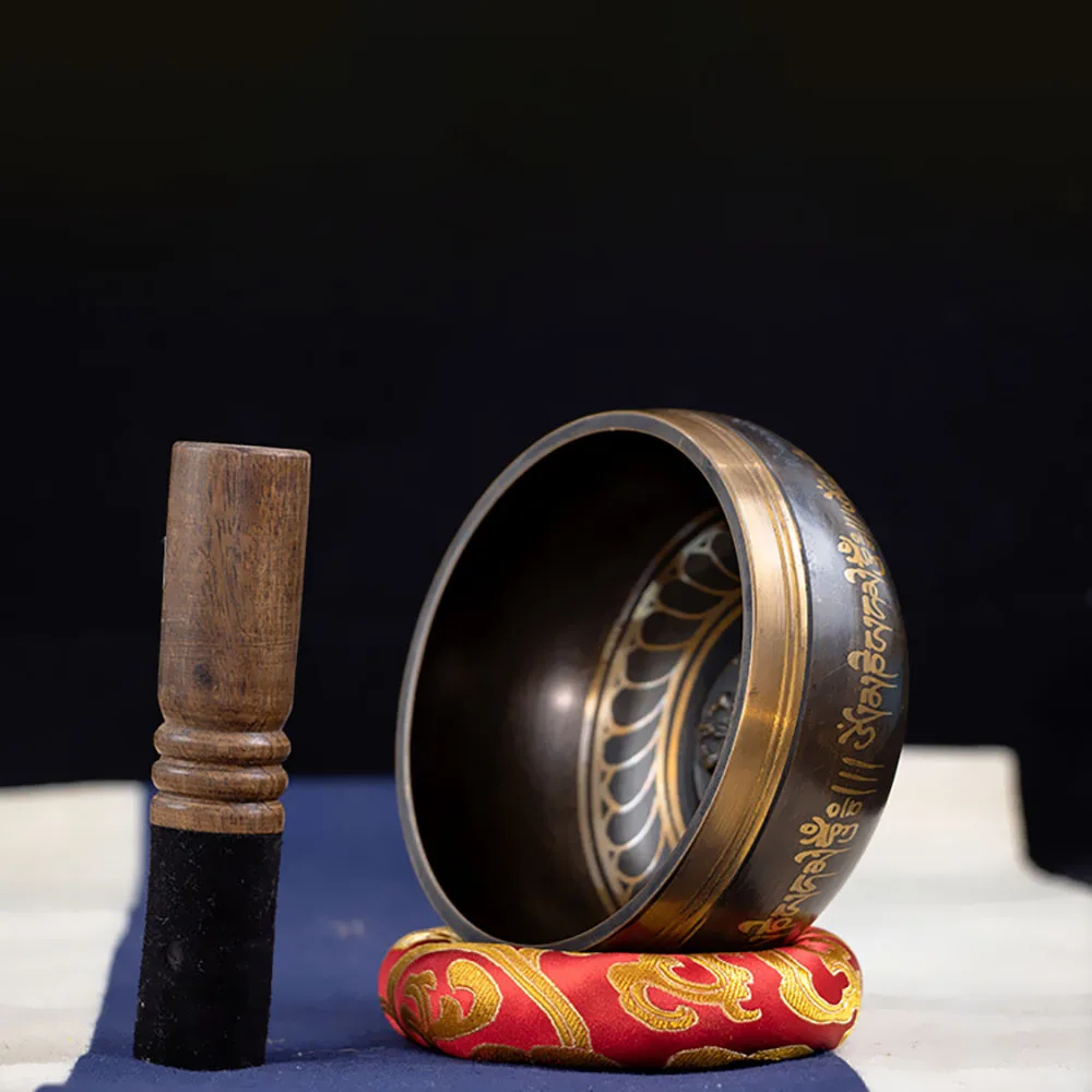 Латунная чаша из Непала ручной работы со звуком Будды медная для звуковой