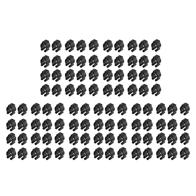 

100 Pcs Fishing Pole Rod Holder Clips Black 16Mm Inside Dia Fishing Rod Storage Clips