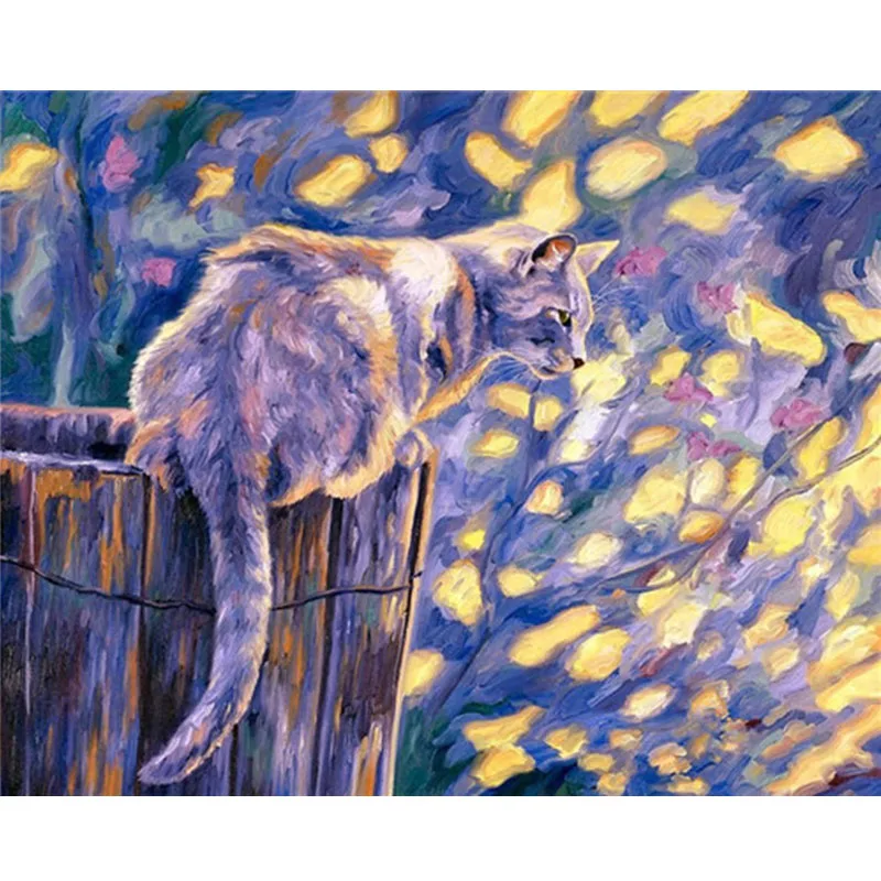 

GATYZTORY DIY Painting By Numbers Colorful Animals Canvas Drawing Oil Painting HandPainted Colouring Home Decor Gift