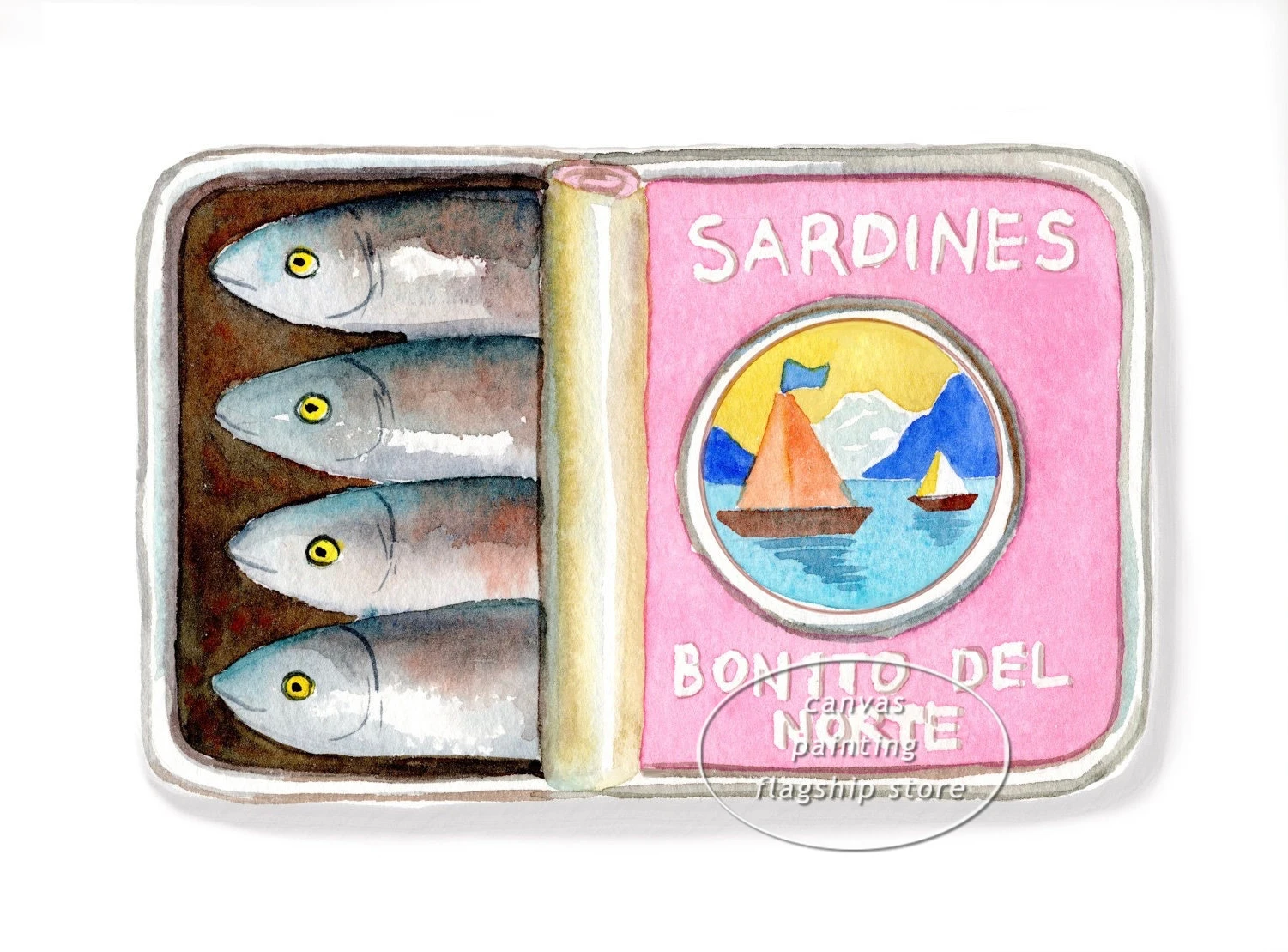 

Винтажный постер с тунцом на холсте