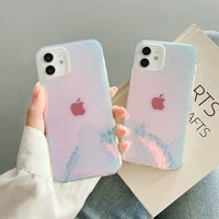 funda coque for iphone 13 11 12 pro max case hard pc for iphone x xs max xr 7 8 plus phone case gradient laser shockproof cover