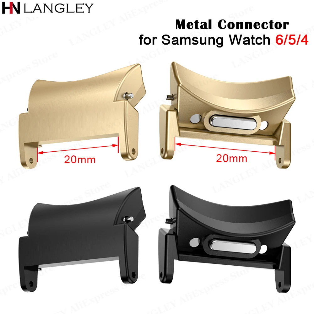 

Metal Connector for Samsung Galaxy Watch 6 5 4 Pro 45 40mm 44mm Stainless Steel Adapter Watch6 Classic 47mm 43mm Quick Fit 2pcs