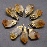 selling natural stone irregular pendants citrine amethyst crystal charms diy jewelry making necklaces bracelet 5pcs wholesale