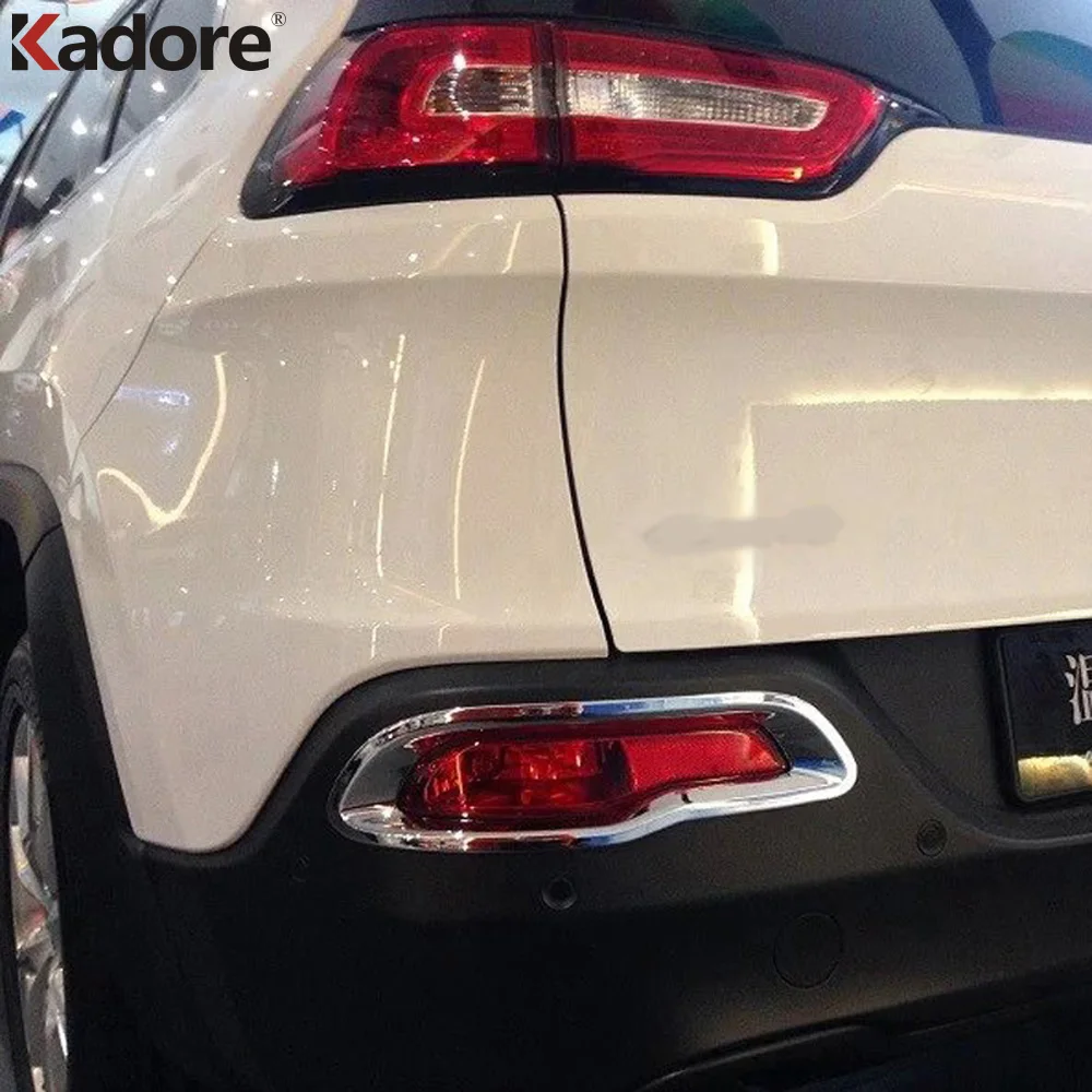 

Лампа заднего противотуманного фонаря чехол для Jeep Cherokee 2014 2015 2016, хромированная отделка, внешние аксессуары, стикер для стайлинга автомобил...