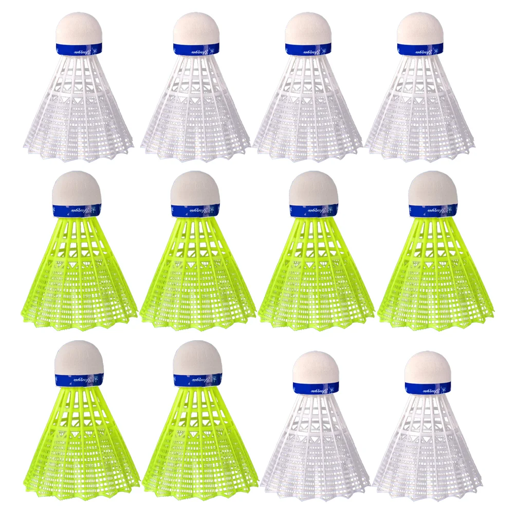 

12 Pcs Badminton Students Nylon Plastic Durable Shuttlecocks Exercise Accessories Sports Supplies Foam ball Entertainment