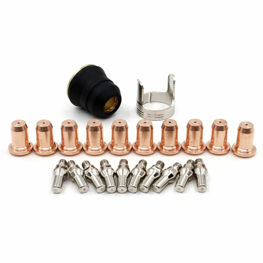 

22pcs Plasma Cutting Electrode Cutter Shield Cup Guide Electrodes Tips 1.0mm For PT60 IPT60 Torch Welders Cutters
