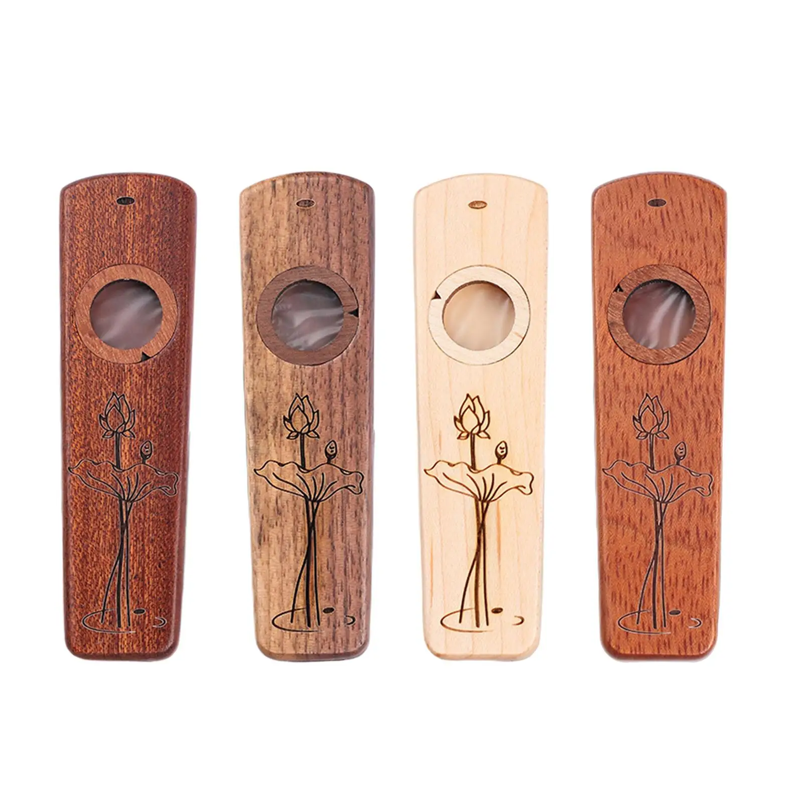 

Wood Harmonica Flutes Wind Instrument with Case Wooden Kazoo
