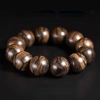 natural agarwood bracelet for men leisure office supplies 12mm round wooden beads for women yoga supplies simple hand string