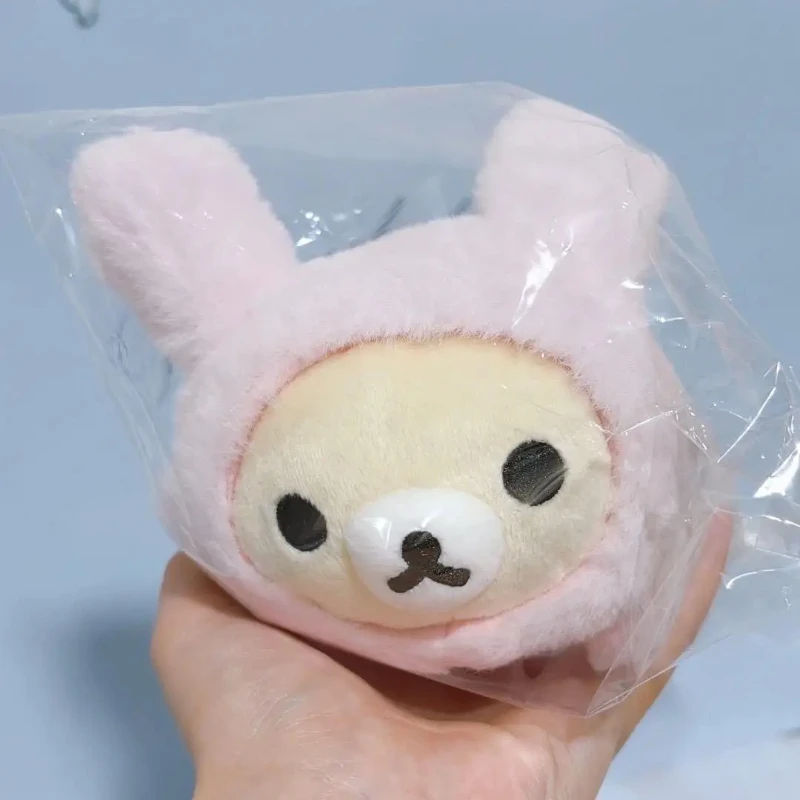 Фото Милый пенал-косметичка Kawaii Rilakkuma Korilakkuma: плюшевые игрушки, мультяшные медведи и зайцы, сумка для хранения канцелярии, школьный подарок, милый чехол для ручек №5