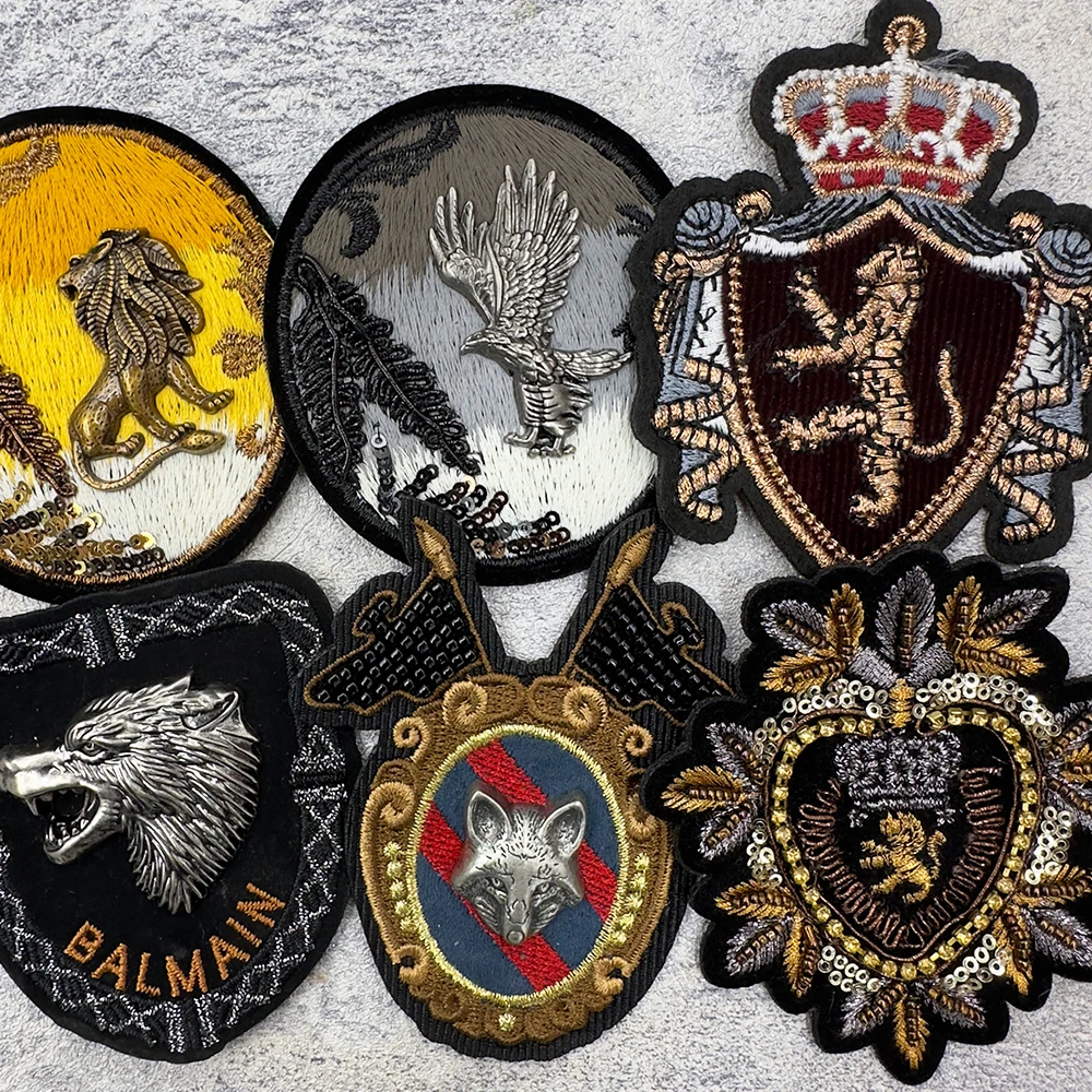 2 шт. модные вышитые бисером блестки сердце корона Женская Вышивка куртка платье