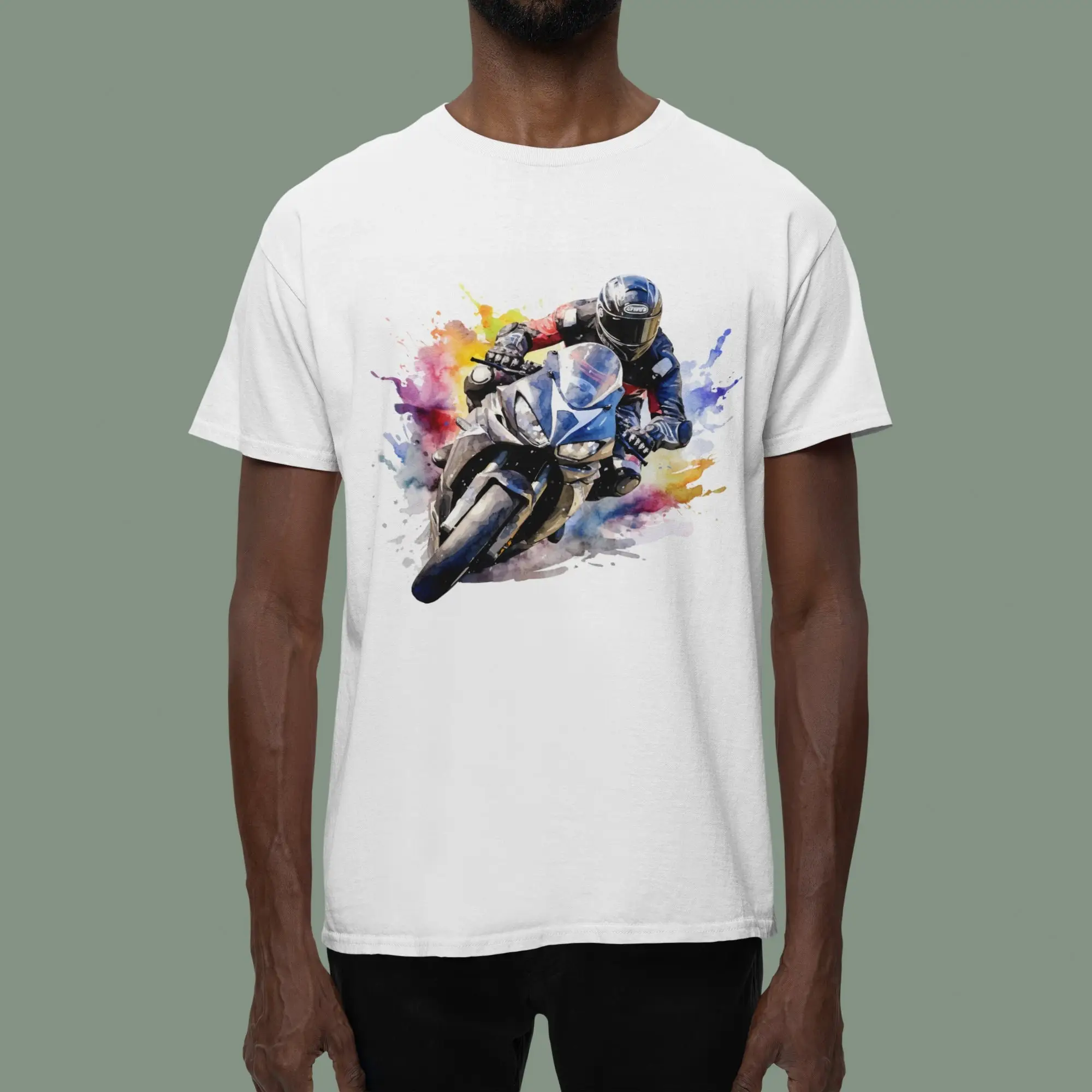 Футболка для езды на мотоцикле поп-арт гоночная акварель одежда энтузиастов