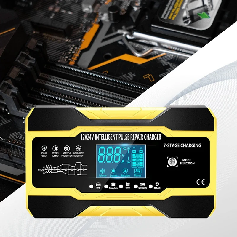 Полностью автоматическое умное зарядное устройство 12 В 24 10 А портативное