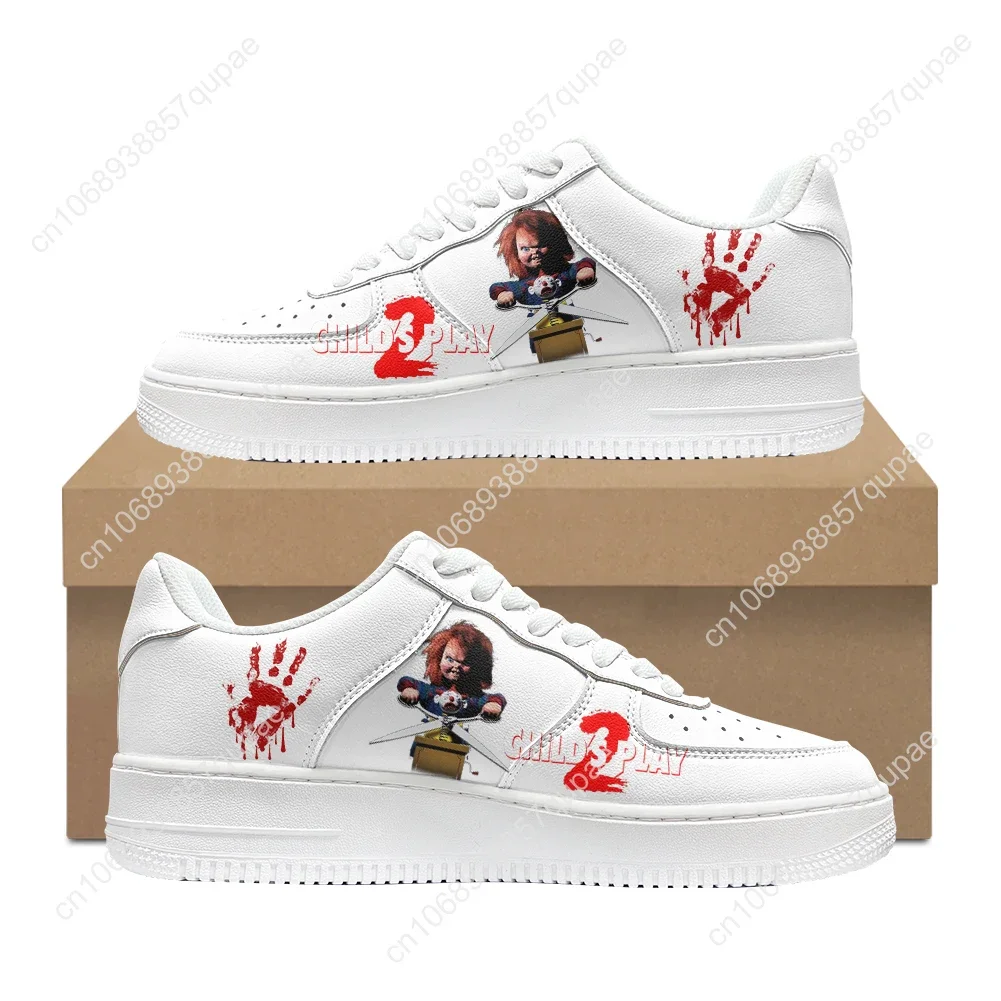 

Childs Play Chucky Horror Movie Shoes Air Basketball Mens Womens Running Sports Flats Force Sneakers Lace Up Mesh Custom Shoe
