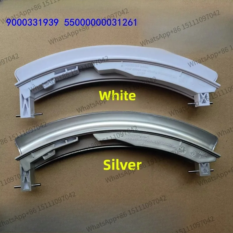 Фото Ручка дверцы, подходящая для стиральных машин Bosch Siemens Neff Balay Constructa 75178900751789, серебристо-белая, усиленная конструкция. №3