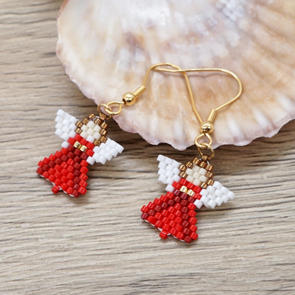 

Go2Boho Angel Drop Earings for Women Stainless Steel Dangle Earrings Fashion Jewelry Miyuki Seed Bead Handmade Woven Pendientes