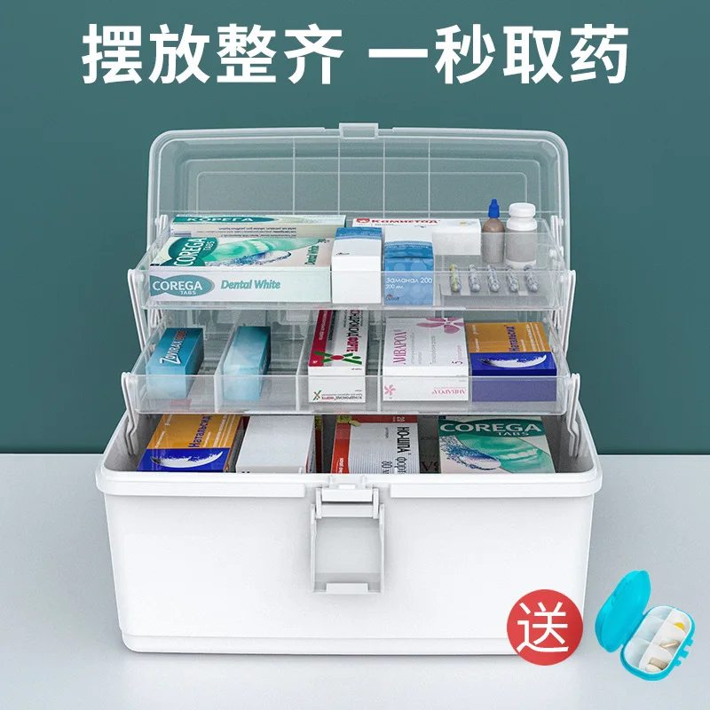 Medicine Box Family Medicine Box Medicine First Aid Medical Medicine Storage Box Division Multi-layer Large Capacity Family Pack